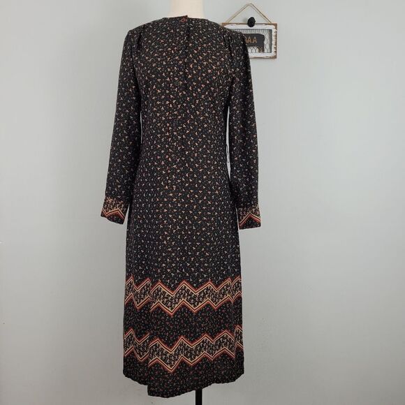 Vintage 60s 70s LANVIN Floral Sheath Dress